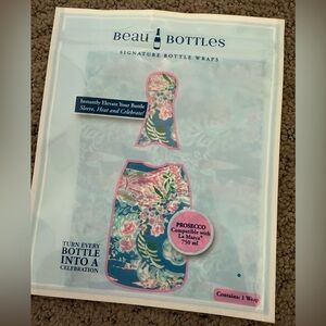 Beau Bottles Floral Paisley Prosecco Bottle Wrap - Blue & Pink
